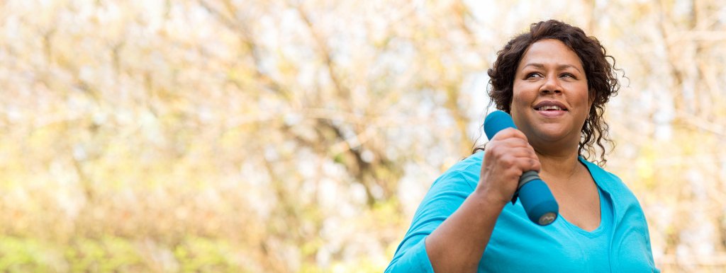 Exercise and Brain Health - Woman with weights