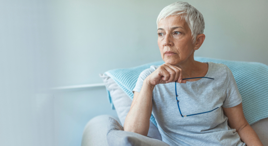 Woman looking stressed out