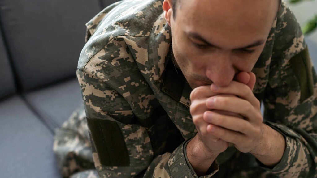 American Soldier with PTSD or TBI
